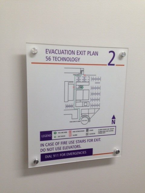 Evacuation maps are an important part of any building signage plan.