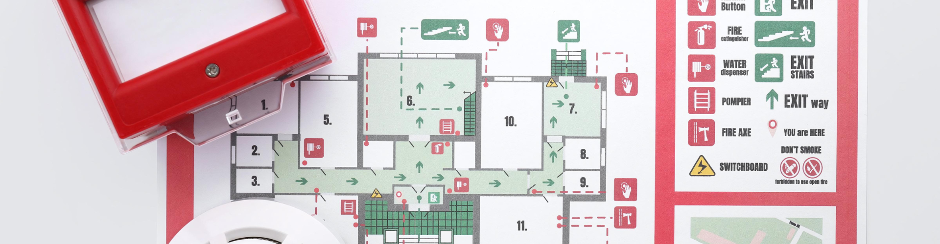 Evacuation map with signage plan.