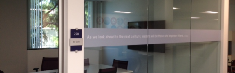 Office relocation signage.